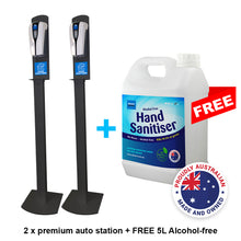Load image into Gallery viewer, 2 x Premium Auto Station + FREE 5L Alcohol-Free Hand Sanitiser