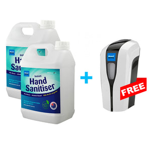 2 x 5L Instant Hand Sanitiser  + FREE 1 x Auto Dispenser