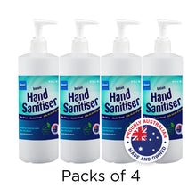Load image into Gallery viewer, Instant Hand Sanitiser 4 x 500ml Bottle with Pump
